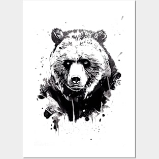 Bear Grizzly Wild Nature Free Spirit Art Brush Painting Posters and Art